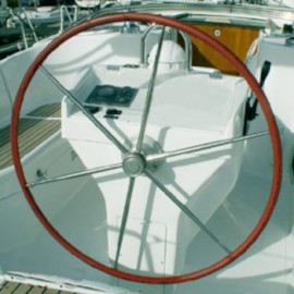 Δέρμα Ραφτό για Τιμόνι Σκάφους 1020mm, 6 Ακτίνες, Γκρι