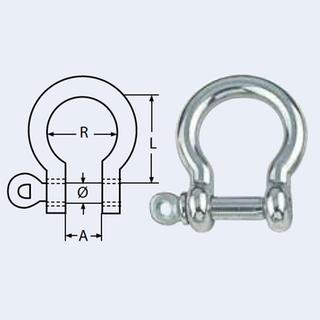 Bow shackle A4 4mm