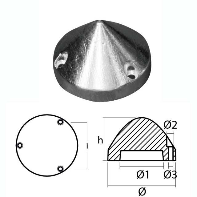 Max Prop anode for propeller with variable pitch Ø63
