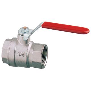 Lever operated ball valve F-F 1/4 nickel plated brass