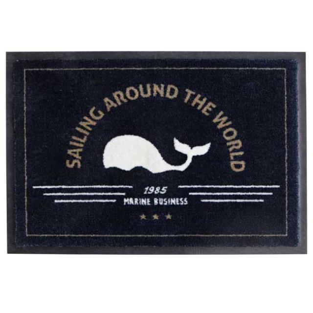 Marine Business Entrance Mat with Whales