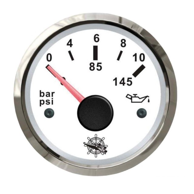 Oil pressure indicator 0/10 bar White/Glossy