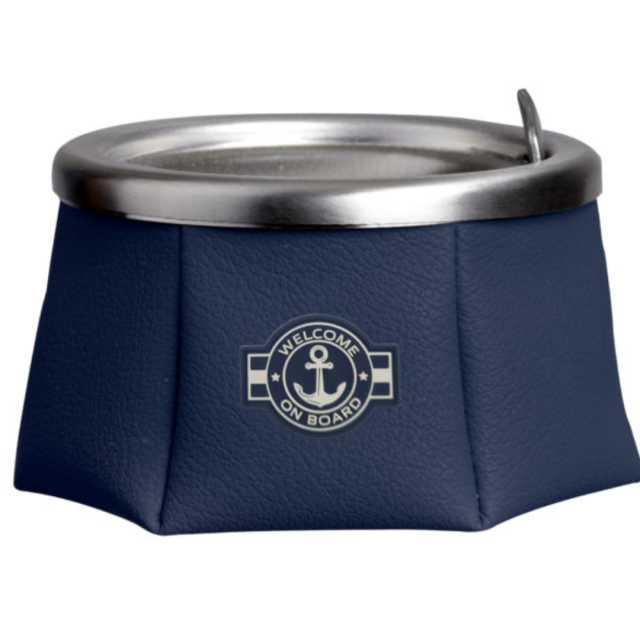 Ashtray with Lid Windproof , Welcome Blue