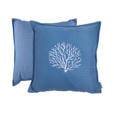 Embroidered Cushion + Filling Aruba – Blue, Set 2 Pc