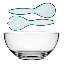 Μπολ Σαλάτας Διάφανο με Εξαρτήματα Σερβιρίσματος Bahamas Natural , 3 τεμ.