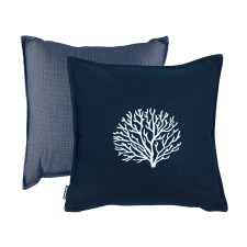 Embroidered Cushion + Filling Aruba 45x45 – Navy, Set 2 Pc