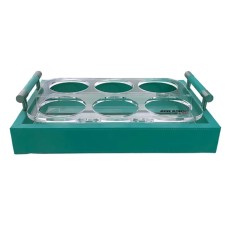 Δίσκος Μεταφοράς Ποτηριών 29x19x4 cm με Θήκες Waves , Τιρκουάζ