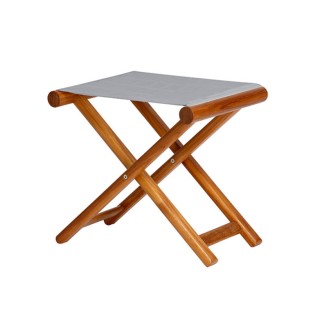 Folding Stool, Teak – Grey