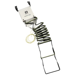 Emergency ladder with 11 steps white - for rails