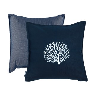 Embroidered Cushion + Filling Aruba 45x45 – Navy, Set 2 Pc
