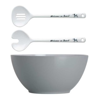 Μπολ Σαλάτας με Κουτάλες Σερβιρίσματος Welcome On Board