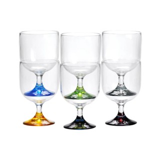 Stackable Wine Glass Party – Coloured Base, 6 Pc