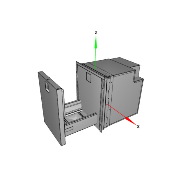 Ψυγείο Isotherm με πτυσσόμενο συρτάρι - πόρτα από ανοξείδωτο ατσάλι DR49 SS CT 49 l