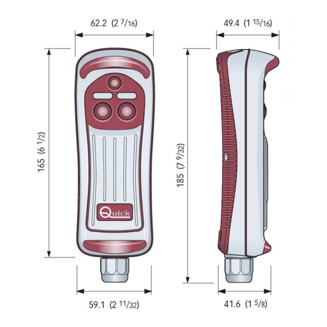 QUICK HRC1002L ΧΕΙΡΙΣΤΗΡΙΟ ΕΝΣΥΡΜΑΤΟ 2 ΟΔΩΝ ΜΕ ΦΩΣ LED