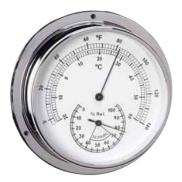 Θερμόμετρο - Υγρόμετρο Inox 115mm 