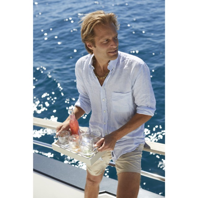 Δίσκος Μεταφοράς Ποτηριών 38x24,5x5 cm με Θήκες Waves , Μπεζ