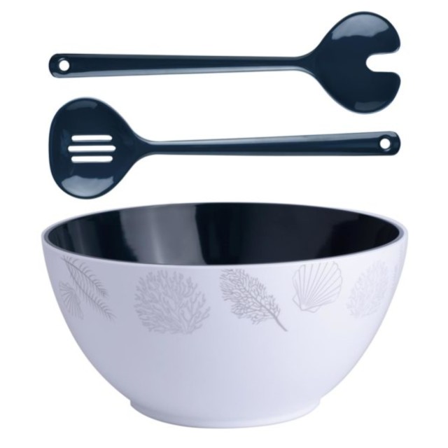 Μπολ Σαλάτας από Μελαμίνη και Εξαρτήματα για Σερβίρισμα Φ25cm Living Marine Business