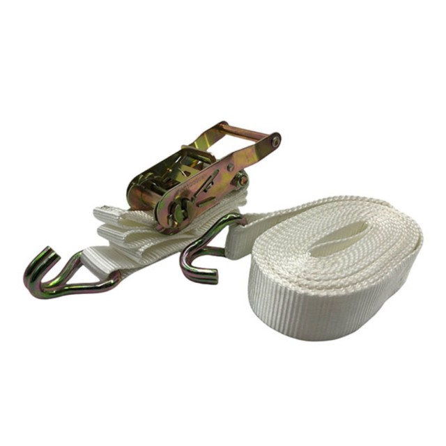 Ιμάντας Λευκός με Καστάνια και Γάντζο SS 25mm-6m