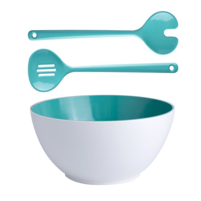 Μπολ Σαλάτας Μελαμίνης Φ25cm με Εξαρτήματα Σερβιρίσματος Summer Acqua Marine Business