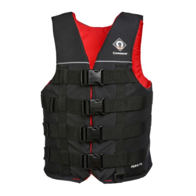 Σωσίβιο για Θαλάσσια Σπορ Four B 70N , Μαύρο/Κόκκινο