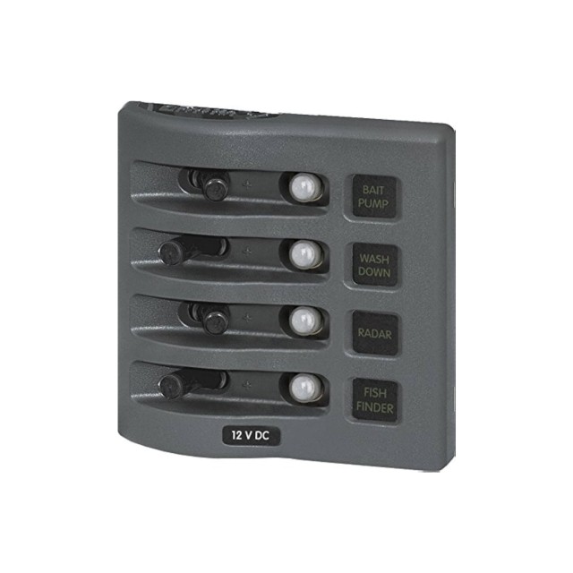 Πάνελ Διακοπτών & Διακοπτών Ασφαλείας 4 Θέσεων WeatherDeck 12V