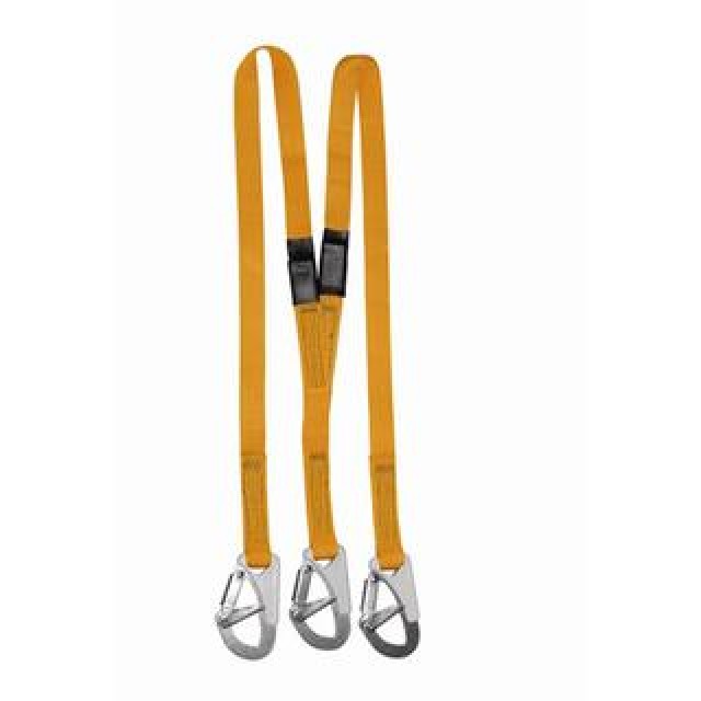 SAFETY LINE WITH 2 SELF LOCKING HOOKS