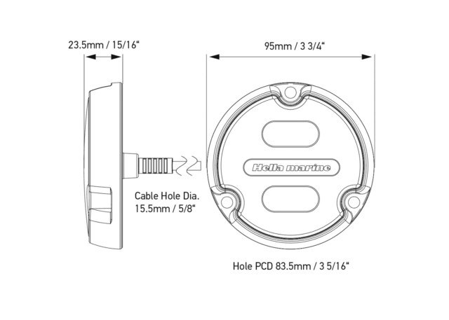 Υποβρύχιo Φως Apelo A1, Λευκό Περίβλημα /Fixture Lumens 1800