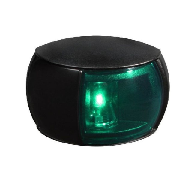 NaviLED Πράσινος Φανός , BSH, 120mm Καλώδιο, Έγχρωμος Εξωτερικός Φακός, Μαύρη Βάση