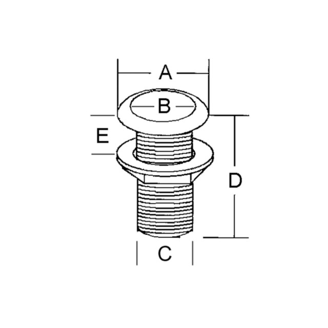 Thru-Hull Λευκό , 80mm