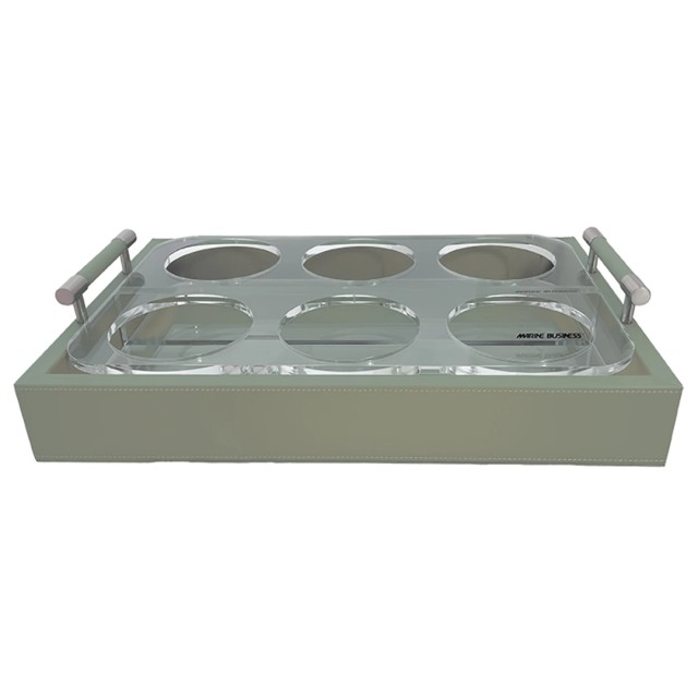 Δίσκος Μεταφοράς Ποτηριών 38x24,5x5 cm με Θήκες Waves , Μπεζ