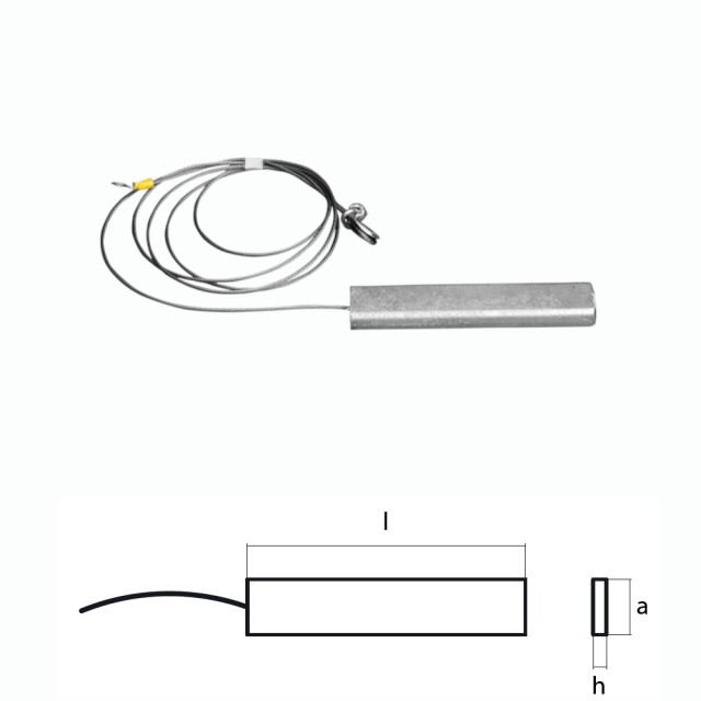 Ανόδιο Κρεμαστό 190mm με Σύρμα 6μ.