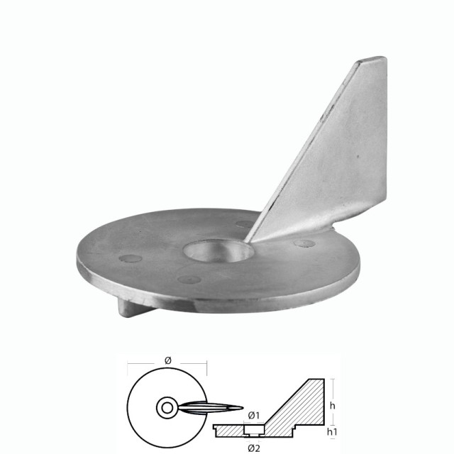 Ανόδιο Πτερύγιο Trim Tab Έκκεντρο για MERCURY 50-75hp