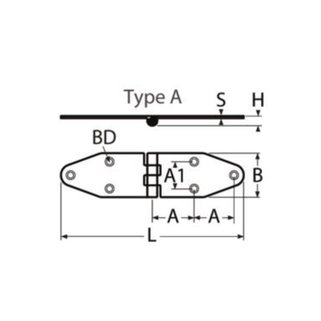 Μεντεσές 180x40x2mm