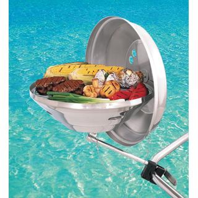 Marine Kettle Charcoal Grill w/ Hinged Lid, Party Size D432mm