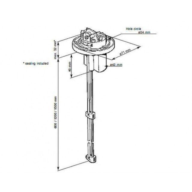 ΜΕΤΡΗΤΗΣ ΣΤΑΘΜΗΣ ΥΔΑΤΟΣ 80-600MM ΧΩΡΗΤΙΚΟΣ 12/24V