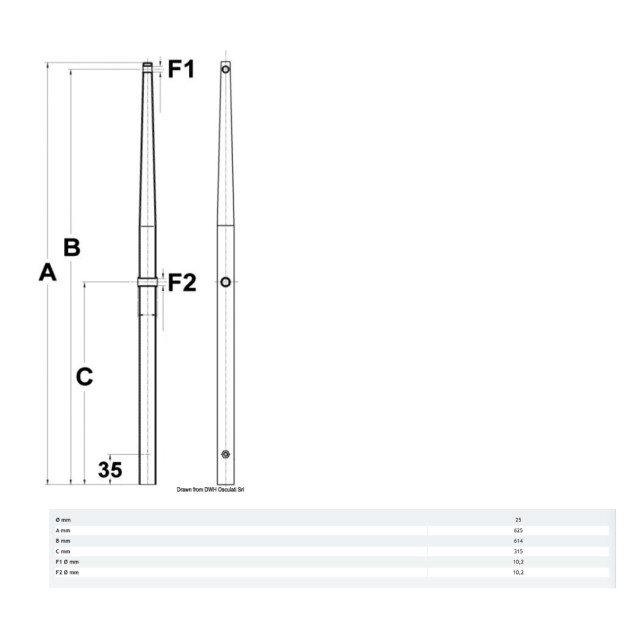 Κολωνάκι Inox AISI316 610 mm