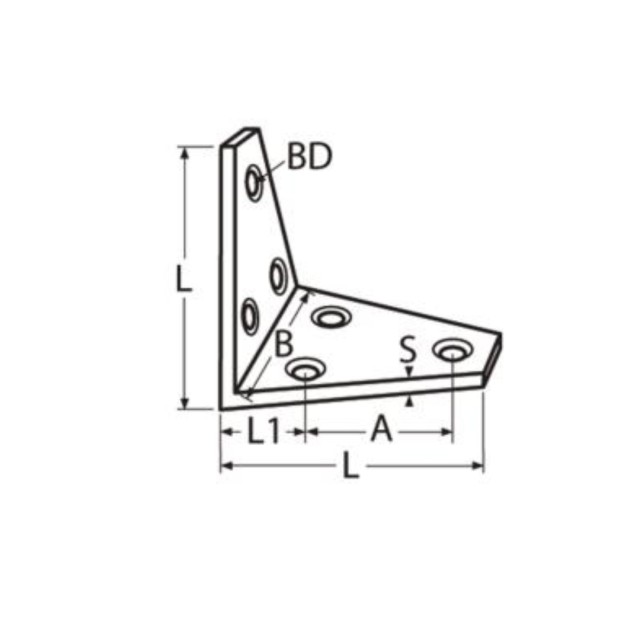 Γωνία A2-AISI 304 στιλβωμένη 56x35mm