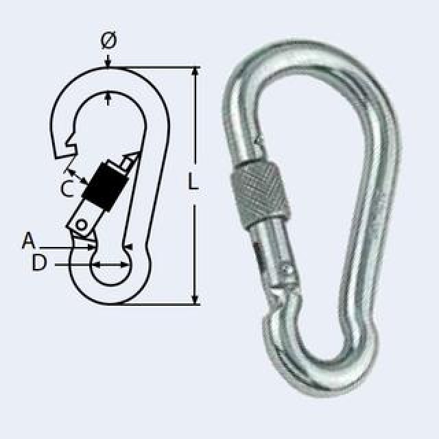 Spring Hook with lock nut