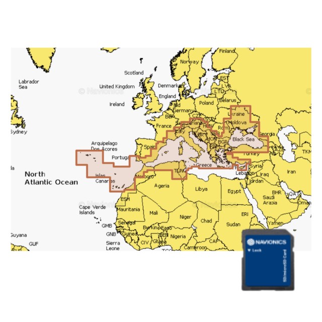 Navionics + Mediterranean & Black Sea MicroSD / NAEU643 Large