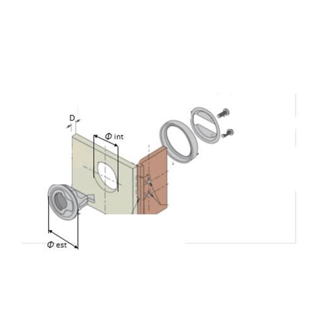 Μάνταλο χωνευτής έλξης με σύστημα εσωτερικού ανοίγματος χωρίς κλειδαριά εξωτερική διάμετρος 62mm