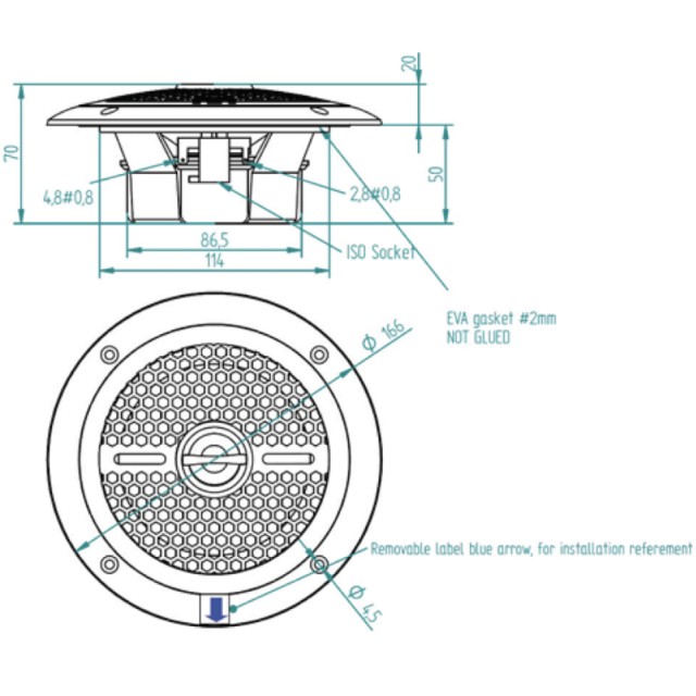 VDO Marine Ηχείο Στρογγυλό 166-130mm Λευκό 2 θέσεων (2 τεμάχια)