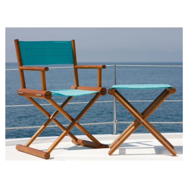 Καρέκλα Σκηνοθέτη Teak Πτυσσόμενη Τιρκουάζ Marine Business