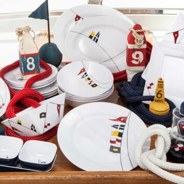 Πιάτα στρογγυλά αντιολισθητικά μελαμίνη Regata, 6τμχ