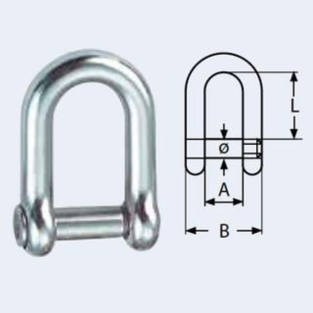 D-shackle with hexagon socket A4 6mm