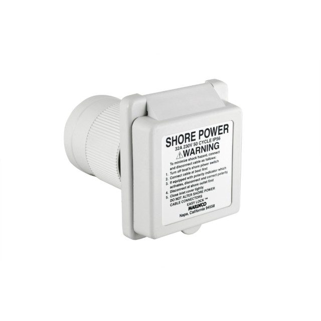 Inlet, 32A 220V, Square, White