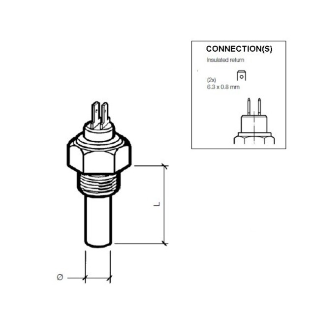 Αισθητήρας θερμοκρασίας ψυκτικού υγρού VDO 120°C - DS -1/4-18 NPTF