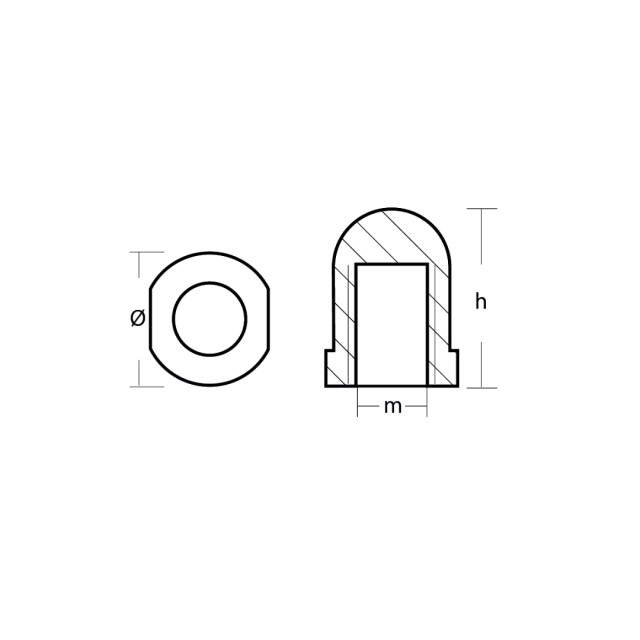 Ανόδιο Παξιμάδι Προπέλας Τύπου Renault για Άξονα Φ 22-25