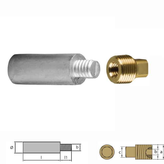 Ανόδιο Ράβδος Ψυγείου VOLVO PENTA Serie 200-250-270 Κομπλέ