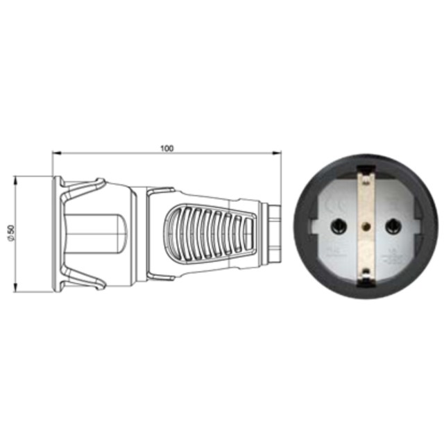 Fitting Suco Female Rubber Bushing Black IP20 2510-sr PCE