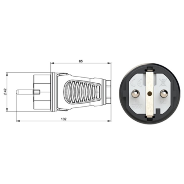 Fitting Suco Male Rubber Bushing Ip54 Black 0511-Sr Pce